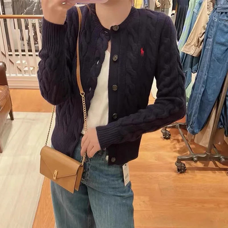 

2023 New Autumn and Winter Cashmere cardigan women O-New knit cardigan loose Cashmere Women