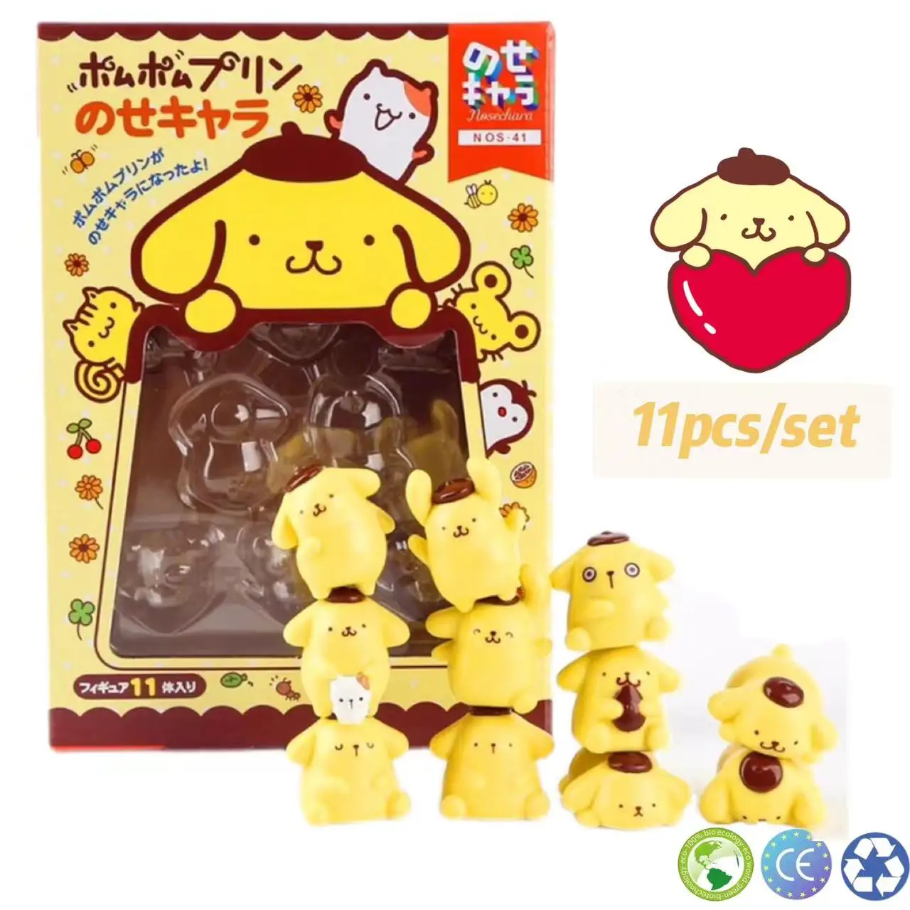 Sanrio pompón Purin Melody Little Twin Star, modelo de dibujos animados, decoración, juguetes de montaje, figura de Anime Kawaii, regalos de Navidad para niños