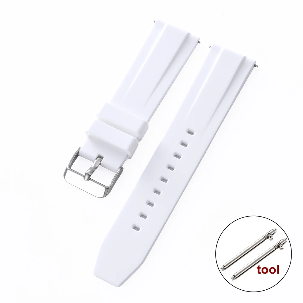 Universal Waterproof Silicone Sport Wristband - Quick Release Rubber Watch Band