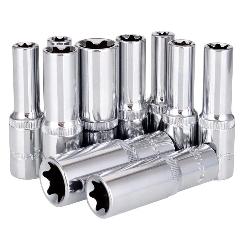 78mm Deep Torx Star Wrench Socket Head 1/2" Drive Rustproof E-type Socket Female External Star Socket Set E4-E24 Torque Socket 6