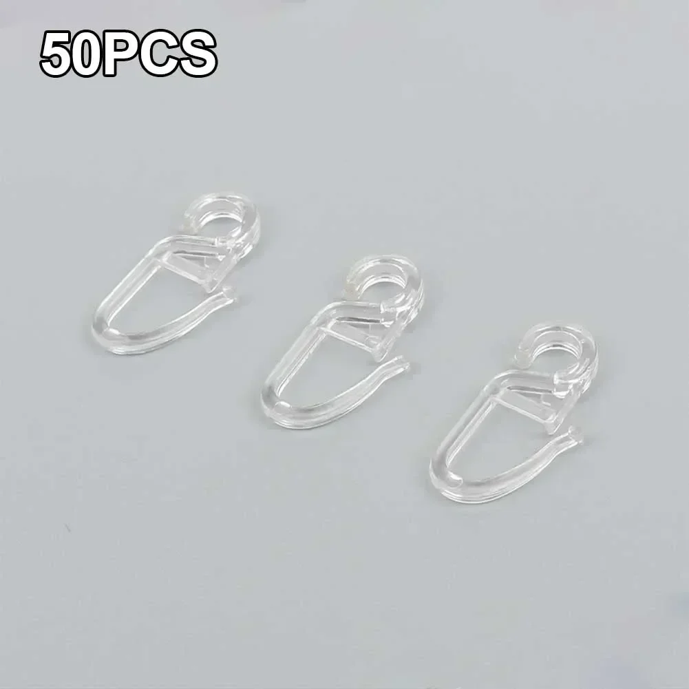 50 Pcs Curtain Hooks Curtain Accessories Folding Hook Eyelet 9mm Hook Length 34mm Up Window Treatments