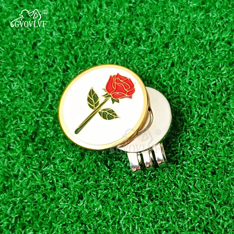 골프 모자 클립 로즈 마커, 마그네틱 골프 공 모자 벨트, 가방 캡 마커 클립 부착, 골프 애호가, 여자 아내 선물