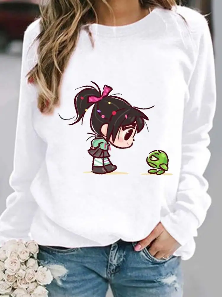 

Fashion Print Princess Pullovers Holiday Cartoon Women Casual Trend 90s Cute Autumn Spring Female Graphic Sweatshirt
