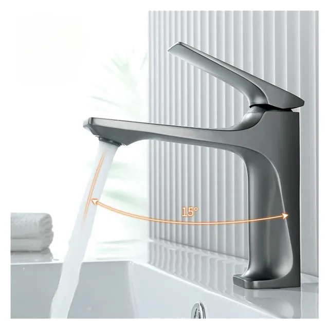 แกนทองเหลืองก๊อกน้ำซิงค์ห้องน้ำแบบทันสมัยจับเดี่ยวติดตั้งบนดาดฟ้าอ่างล่างหน้าก๊อกน้ำร้อนและเย็น 1 แกนทองเหลืองก๊อกน้ำซิงค์ห้องน้ำแบบทันสมัยจับเดี่ยวติดตั้งบนดาดฟ้าอ่างล่างหน้าก๊อกน้ำร้อนและเย็น 1