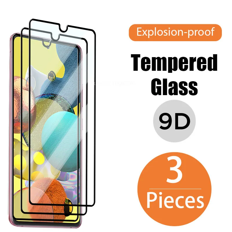 

3pcs Full Cover Mobile Phone Class for Samsung A51 A71 A21S A31 A50 A70 Screen Protector 9D Tempered Glass on Galaxy M51 M31 M21