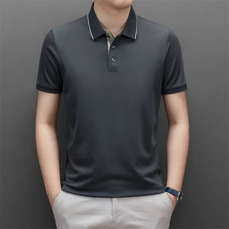 

Men's New Short Sleeve T-shirt Summer Thin Lapels T-shirt Casual Polo Shirt Breathable Top Men's Clothing