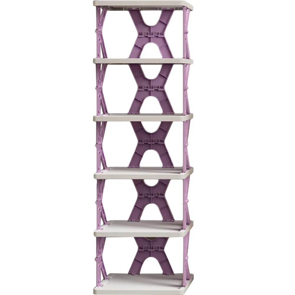 

Storage Shelves Folded Shoe Rack Small Folding Multifunction Organizer Cabinet Plastic Vertical