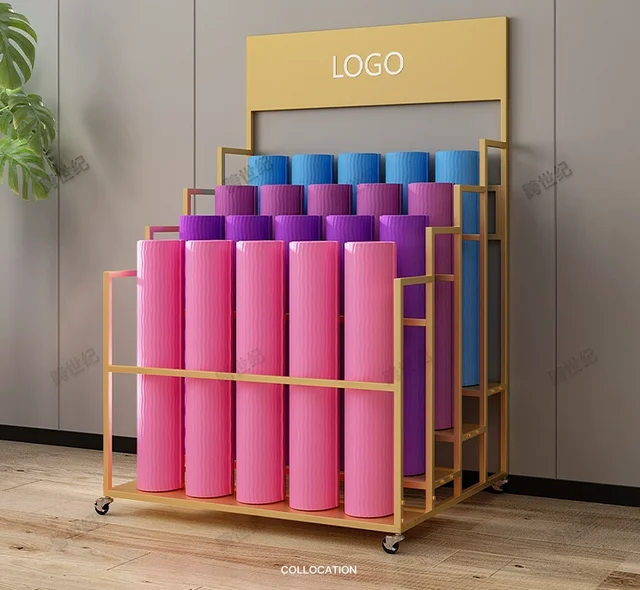 Large capacity yoga mat storage rack, fitness yoga studio