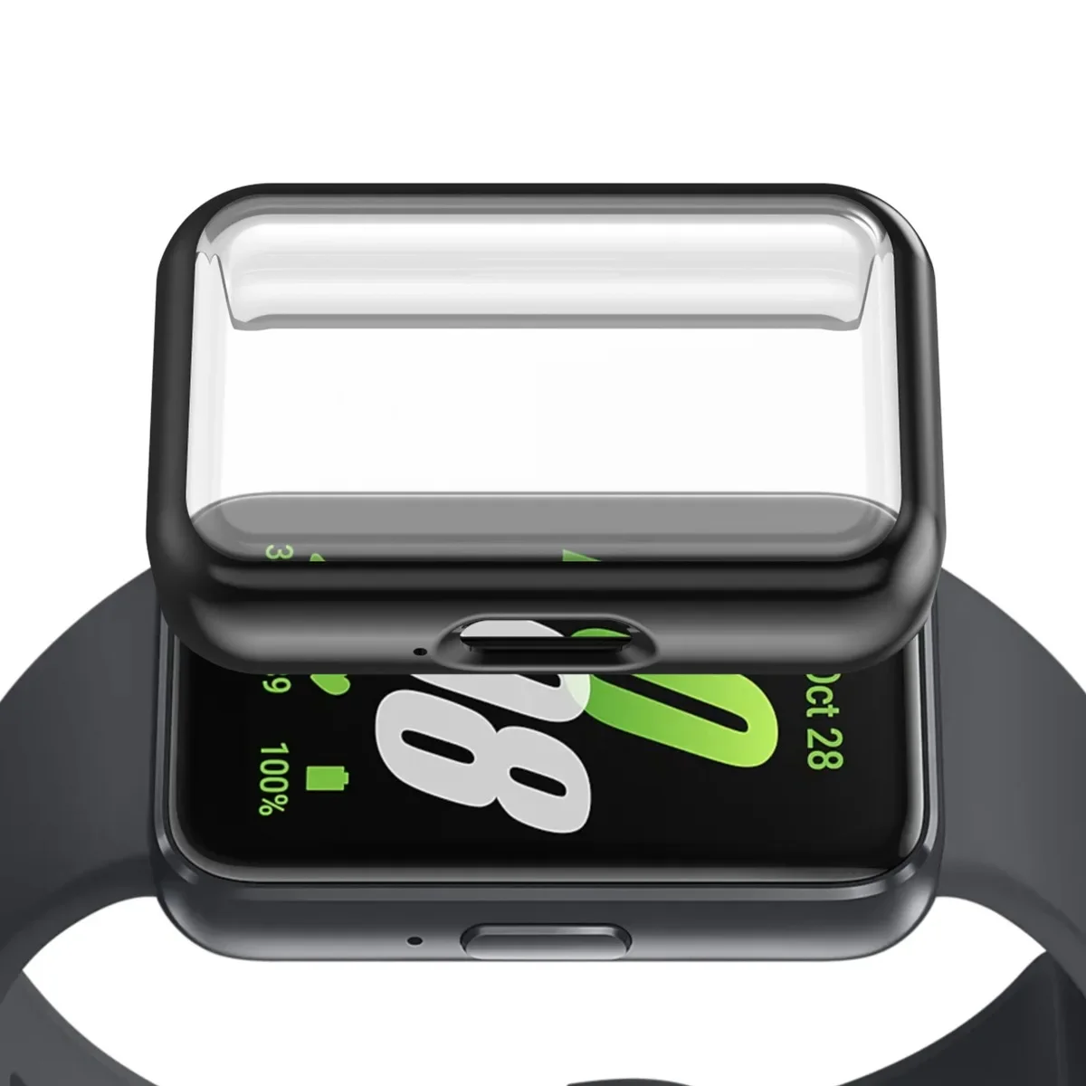 Enhanced TPU Protector Case with Full Coverage Glass Shell for Fitness Tracker Accessories
