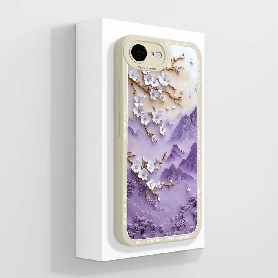 Elegant Floral Butterfly Design Soft Liquid Silicone Non-Slip Back Cover