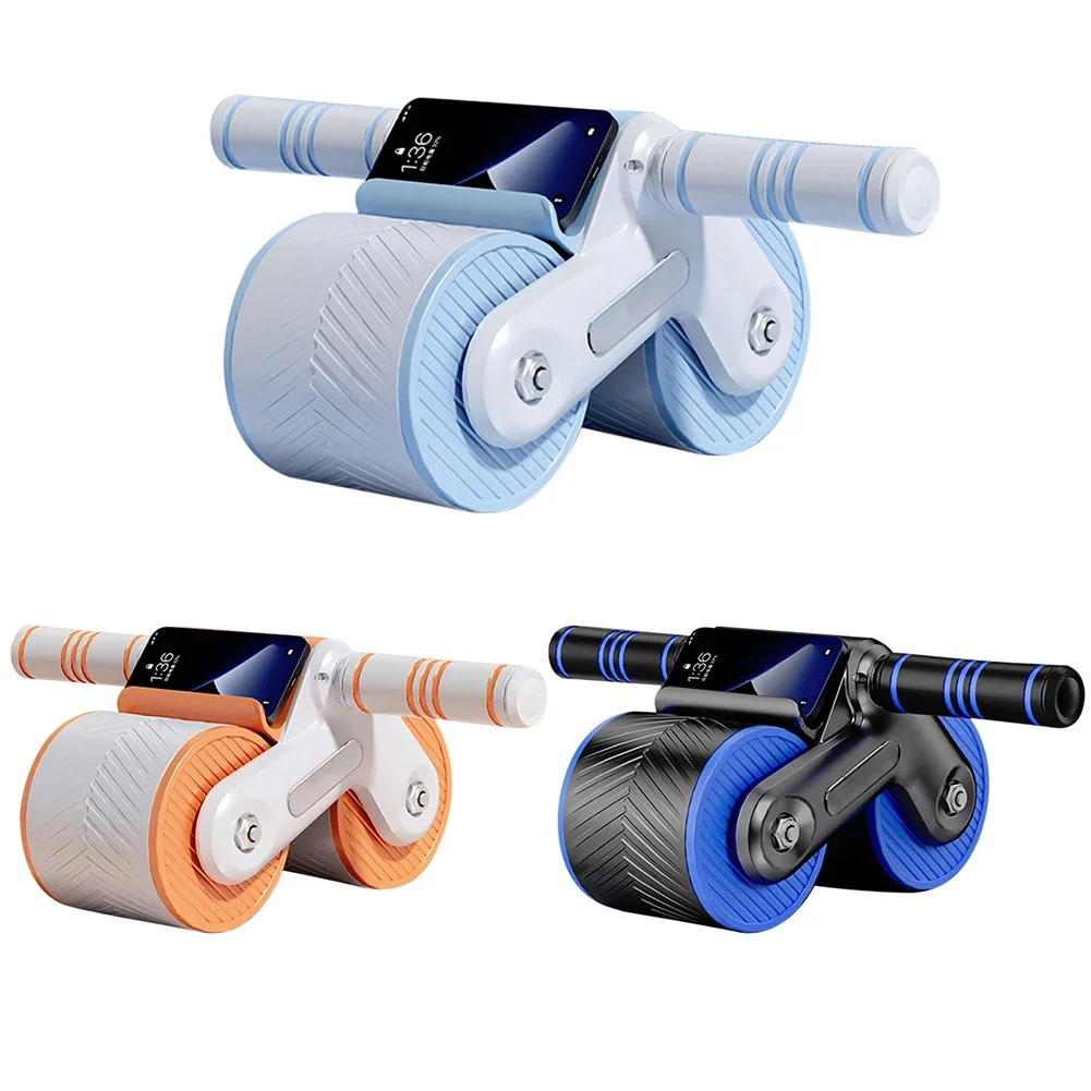 Abdominal Wheel Exerciser Dual Wheel Design Abdominal Trainer Automatic Rebound Anti-Slip Home Gym Fitness Equipment abdominal wheel,abdominal fitness instrument,abdominal workout aids