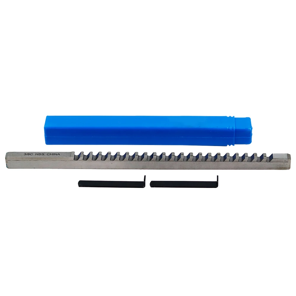 HSS Broach 3/8 C Push-Type Keyway Broach Inch Size Cutting for CNC Machine Tools with 2Pcs Shims