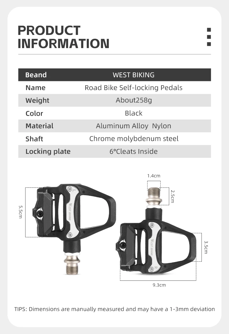 WEST BIKING Bicycle Self-locking Pedal Professional SPD Road Bike Pedals Anti-slip Bike Nylon Pedals With Shimano Locking Cleats