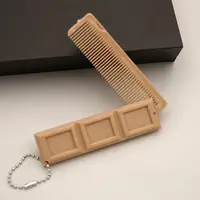 2 in 1 Folding Chocolate-Shaped Folding Comb with Mirror Portable Massage Comb Brush for Salon Travel Hair Smooth Styling Tools 5