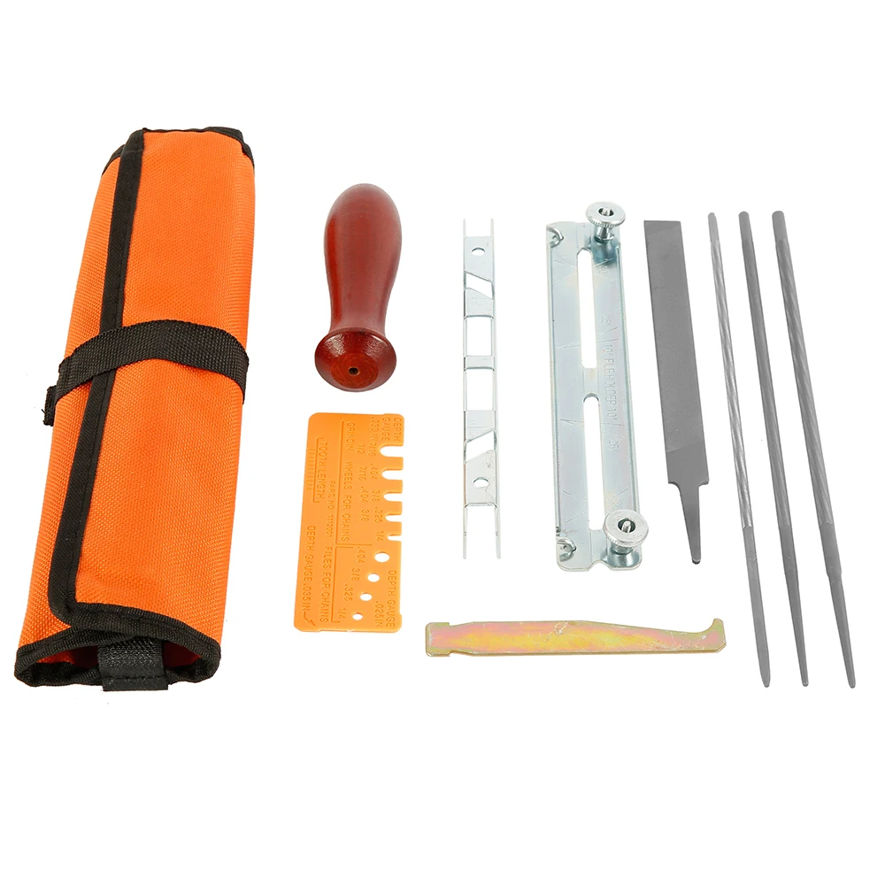 Description Picture 5 of item10Pcs Chainsaw Sharpener File Kit Chainsaw Field Sharpening Kits Include Flat Files Round Files for Sharpening Chain Saw Teeth