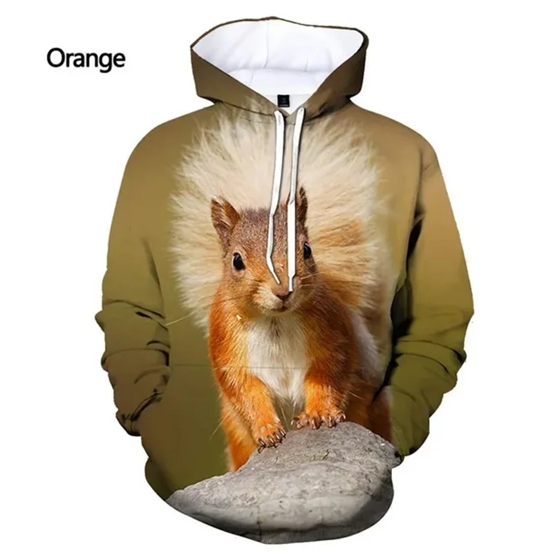 thumbnail image 1 of Sudadera con capucha divertida y linda con estampado de ardilla para hombres y mujeres, sudaderas casuales de manga larga con estampado completo de ardilla, sudaderas con capucha para niños, 1 of 4