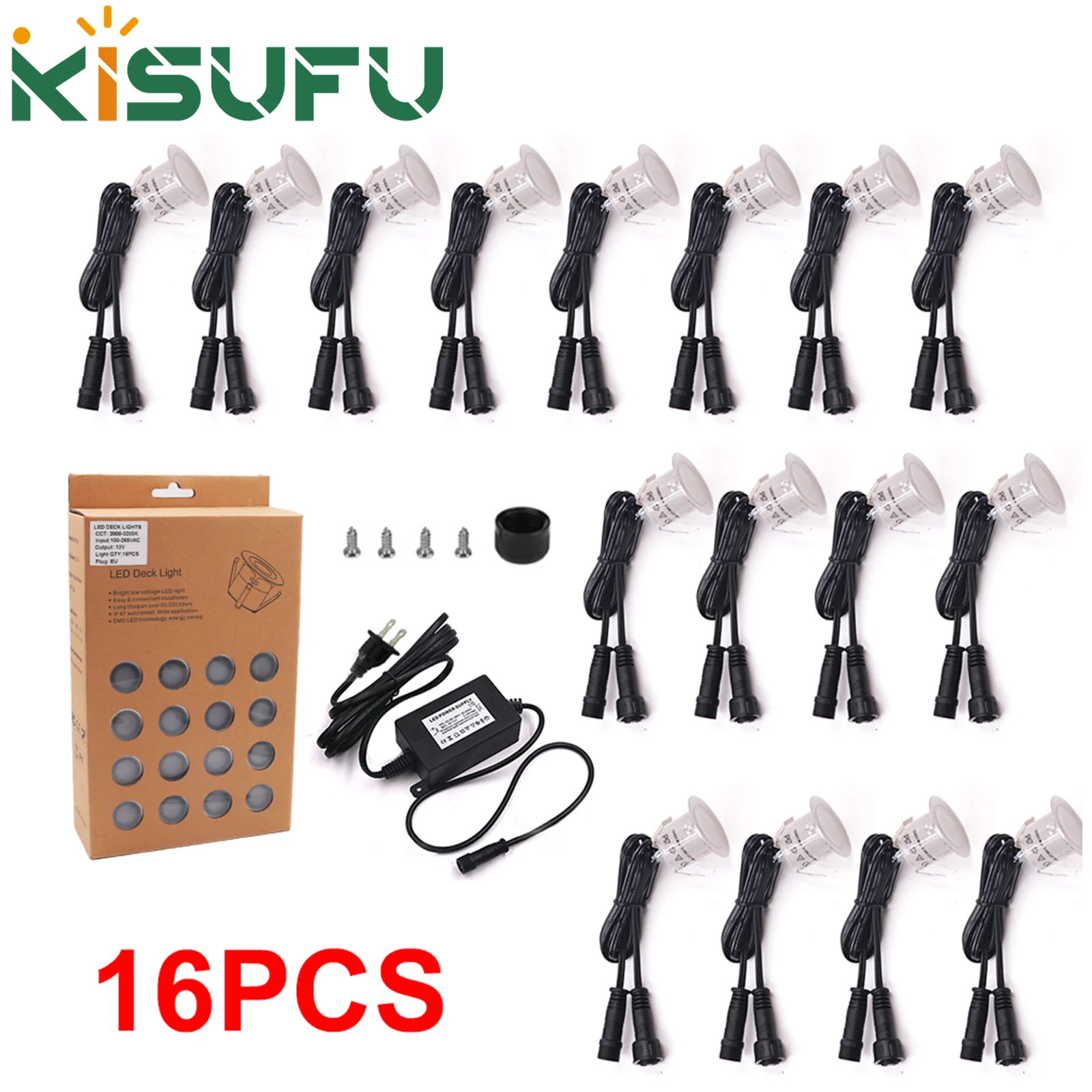 Garden Decoration Lamps LED Deck Light 10/16PCS Outdoor Waterproof DC12V for Courtyard Garden Step Stairs