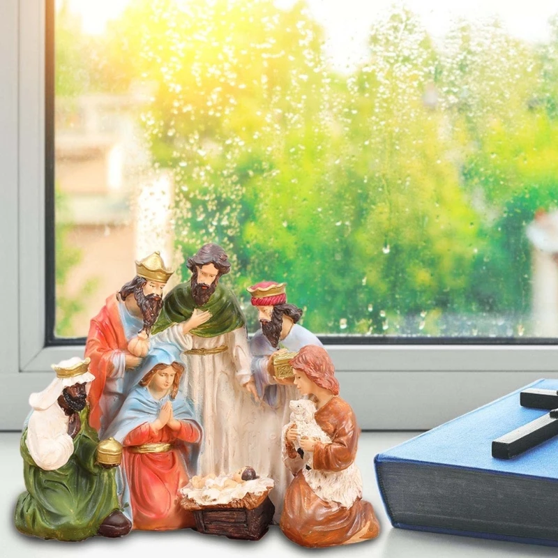 Sacred Family Christmas Decoration Traditional Nativity Scene for Home Decors