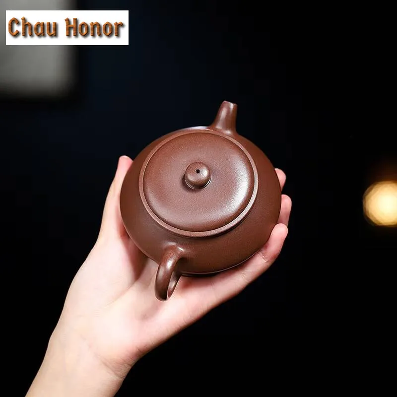 180ml Handmade Purple Clay Tea Pot Chinese Yixing Manshu Teapot Boutique Raw Ore Purple Mud Kettle with Filter Zisha Teaware