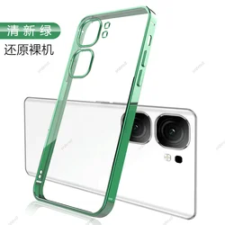 Luxury Electroplated Transparent Soft Silicone Back Cover with TPU Bumper for IQOO Neo 9 (Green)