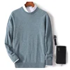 Spring Autumn New Cashmere Sweater Men's First Line Round Neck Knitted Pullover 100% Merino Wool Thin Bottom Shirt Basic Style 4