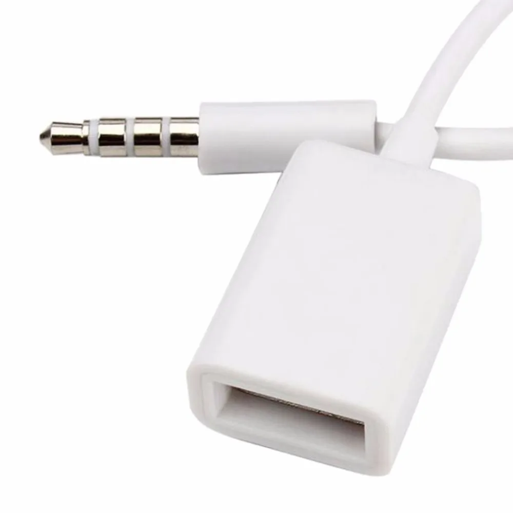 USB 2.0 Charger Interface Male to 3.5mm Jack Audio Male Adapter Cable + 3.5MM AUX to USB 2.0 Female Converter Cable
