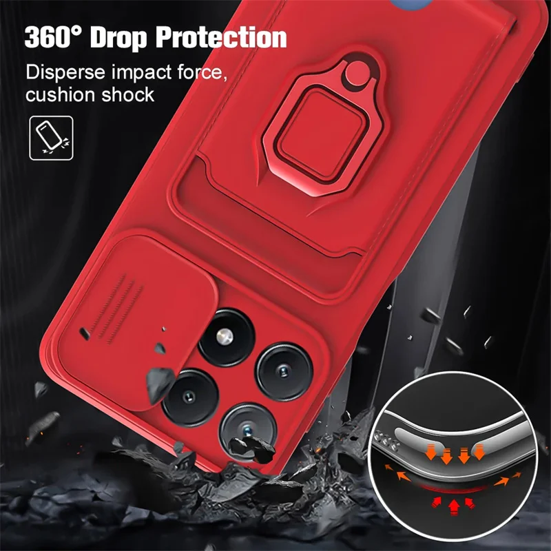 Premium Magnetic Card Slot Phone Cover with Camera Protection and Push Window Design