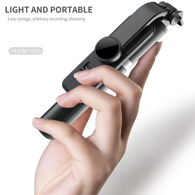 Phone Selfie Stick 1045mm with Wireless Bluetooth LED Fill Light Extended Tripod with Remote Shutter for Android IOS Cellphone