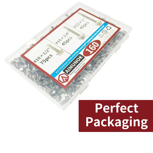 160 Viti Autofilettanti M4.2x16 Mm - Acciaio Inox 410, Testa Phillips Piatta Per Legno, Plastica E Metallo