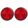 2pcs Round Red Reflector Universal For Motorcycle ATV 5.6*0.8cm 1