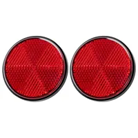 2pcs Round Red Reflector Universal For Motorcycle ATV 5.6*0.8cm 1
