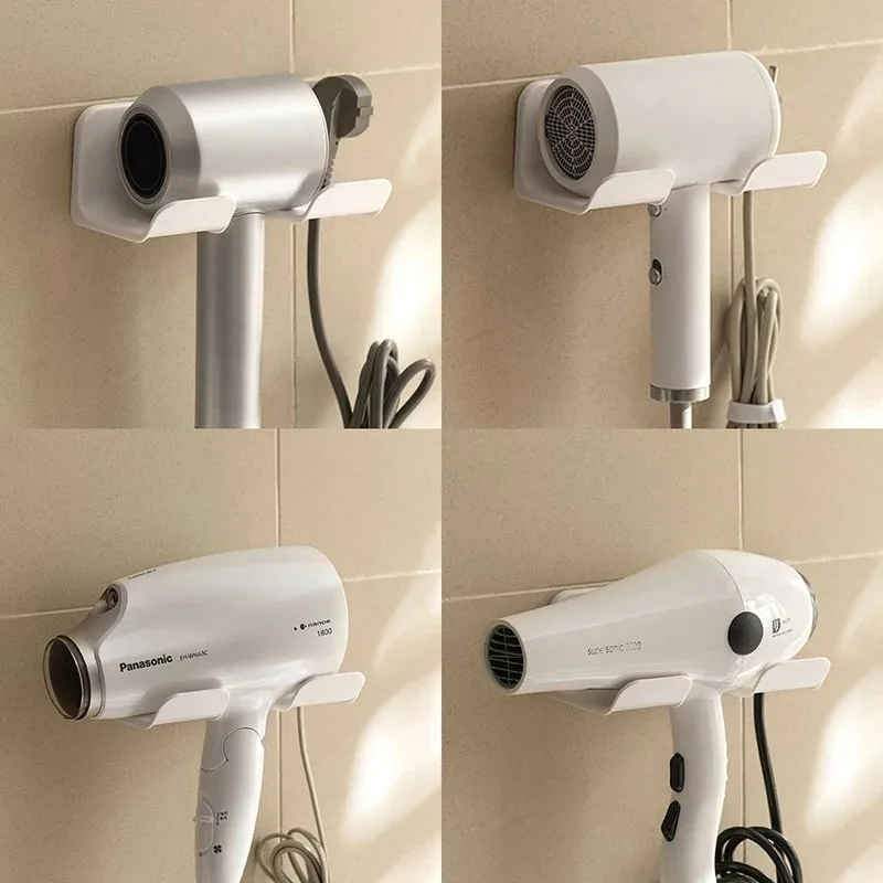 Wall Mounted Hair Dryer Holder for Bathroom Shelf Hair Dryer Storage Rack Plastic Hair Dryer Stand Bathroom Organizer 6