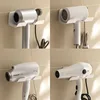 Wall Mounted Hair Dryer Holder for Bathroom Shelf Hair Dryer Storage Rack Plastic Hair Dryer Stand Bathroom Organizer 6
