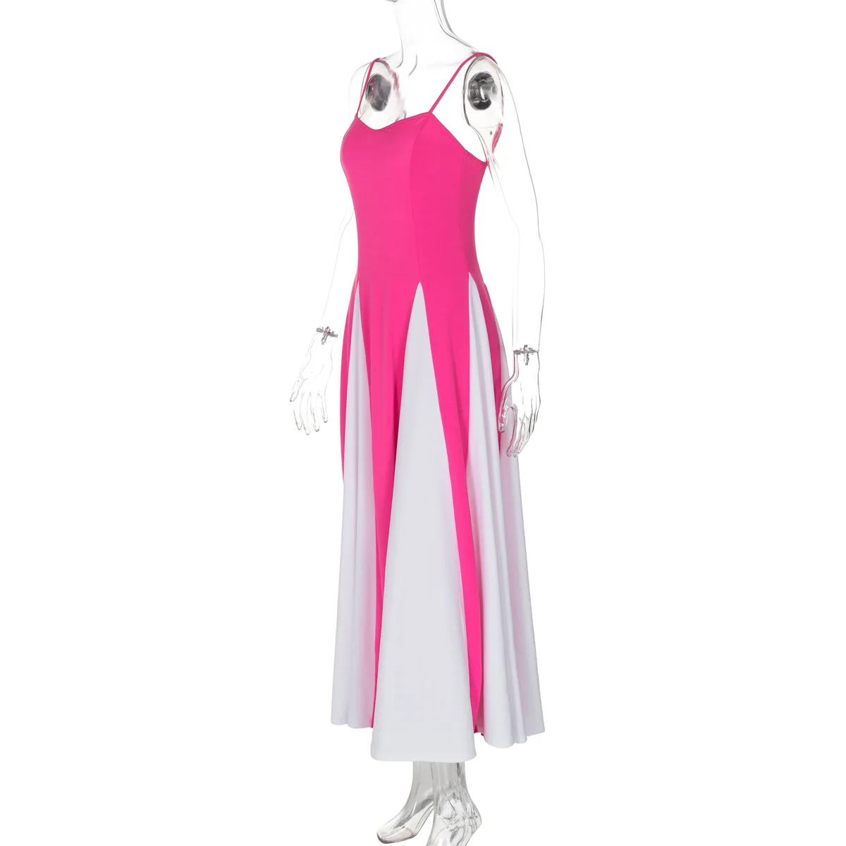 Spaghetti Strap Block Color Elegant Evening Ladies Dress Summer Fall Casual Clothes Y2K Streetwear Wholesale Dress
