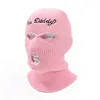 Balaclava Full Face Mask Embroidery Winter Hat for Woman Ski Mask Yes Daddy Warm Knit Full Caps Outdoor Sports Beanies 5