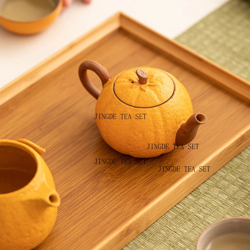 140ML Ceramic Orange Shaped Teapot Practical and Creative Tea Pot Tea Infuser/kettle Tea Set