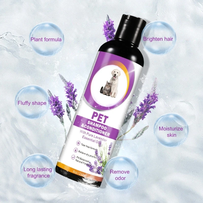 

Шампунь для собак TearFree, лосьон для тела для домашних животных, натуральный экстракт, увлажняющая формула для домашних 6XDE