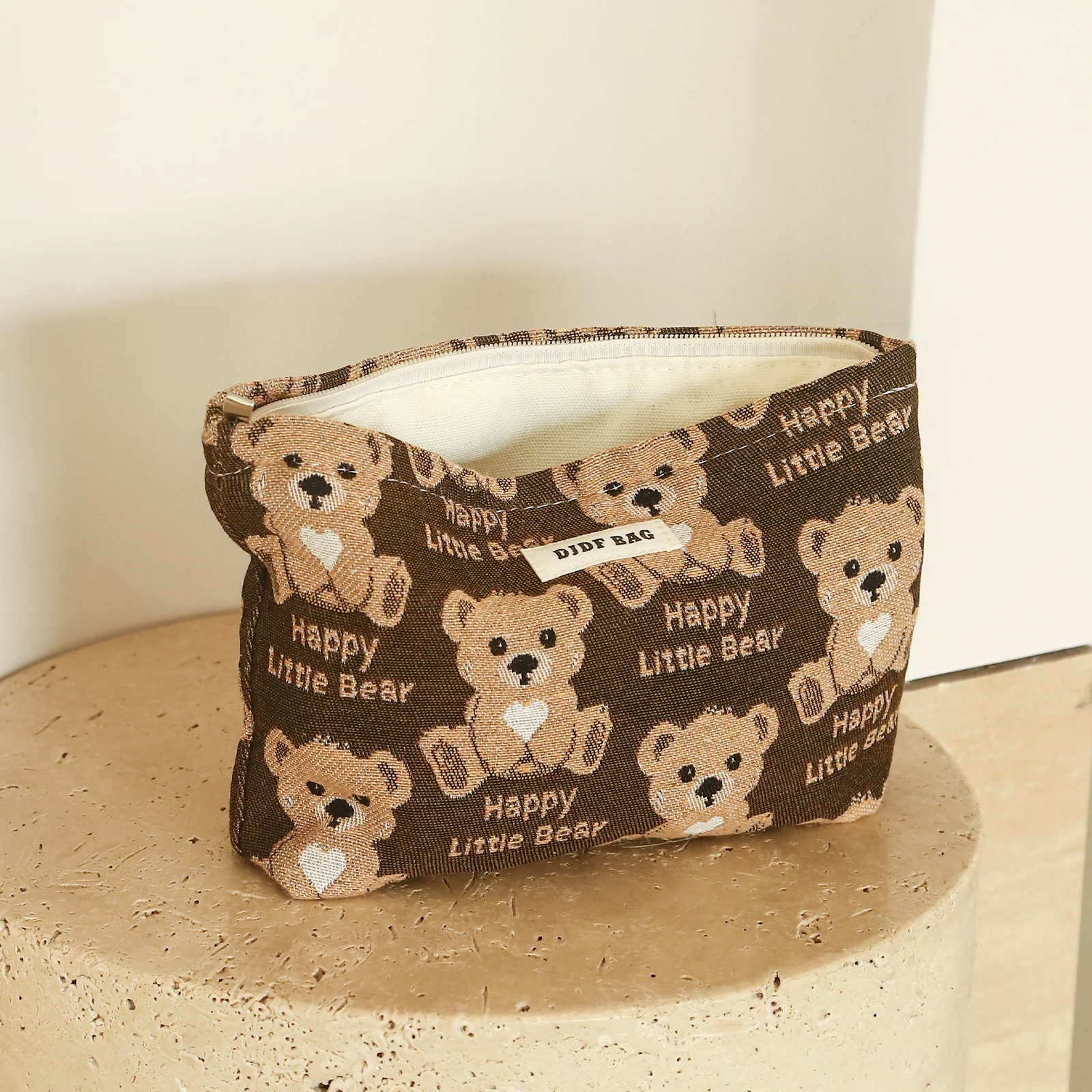 Cute Bear Female Cosmetic Bag Large Capacity Cosmetic Lipstick Storage Bag Portable Travel Toiletry Bag Commuter Clutch 6