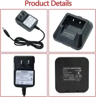 Baofeng Charger UV-5R BF-F8HP Charger Two-Way Radio Charger 100v-240v with Adapter + USB Charger Cable for UV-5R Series Walkie 2