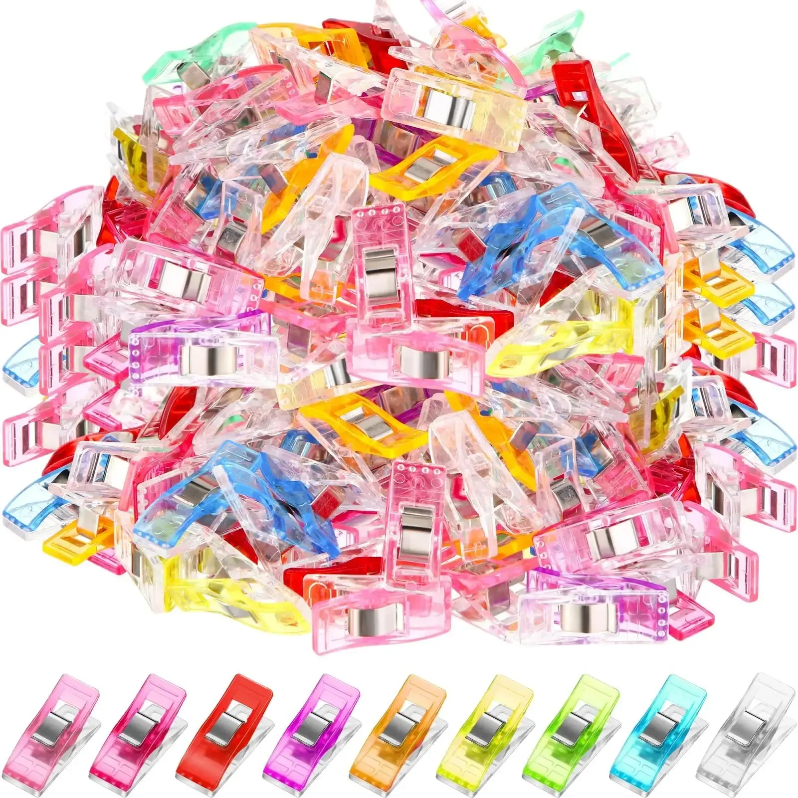 50Pcs/Set Sewing Clips Colorful Clips Plastic Craft Crocheting Knitting Safety Clip Assorted Color Binding Clip Paper sewing clips plastic clips