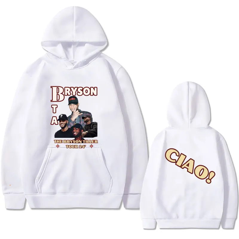 Rapper Bryson Tiller Graphic Hoodie Men Hip Hop Oversized Pullover The Bryson Tiller World Tour Hoodies Male Fashion Streetwear