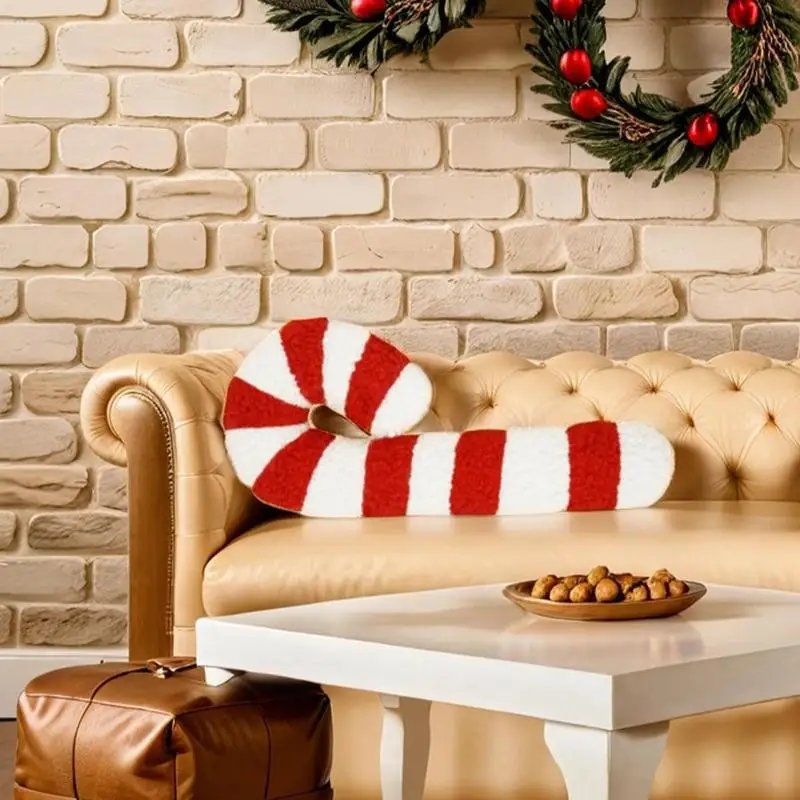 Christmas Candy Pillow Soft And Comfortable Candy Cane Throw Pillow Sofa Bed Decorative Chair Cushion Christmas Gift For Kids 4