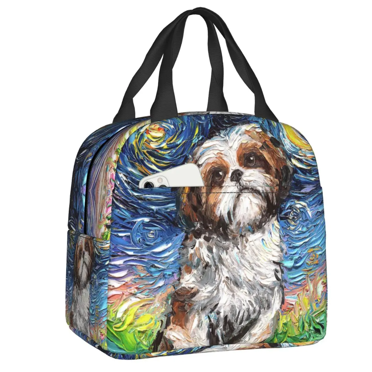 

Shih Tzu Starry Night Insulated Lunch Bags for Women Leakproof Pet Dog Warm Cooler Thermal Lunch Tote Kids School Children