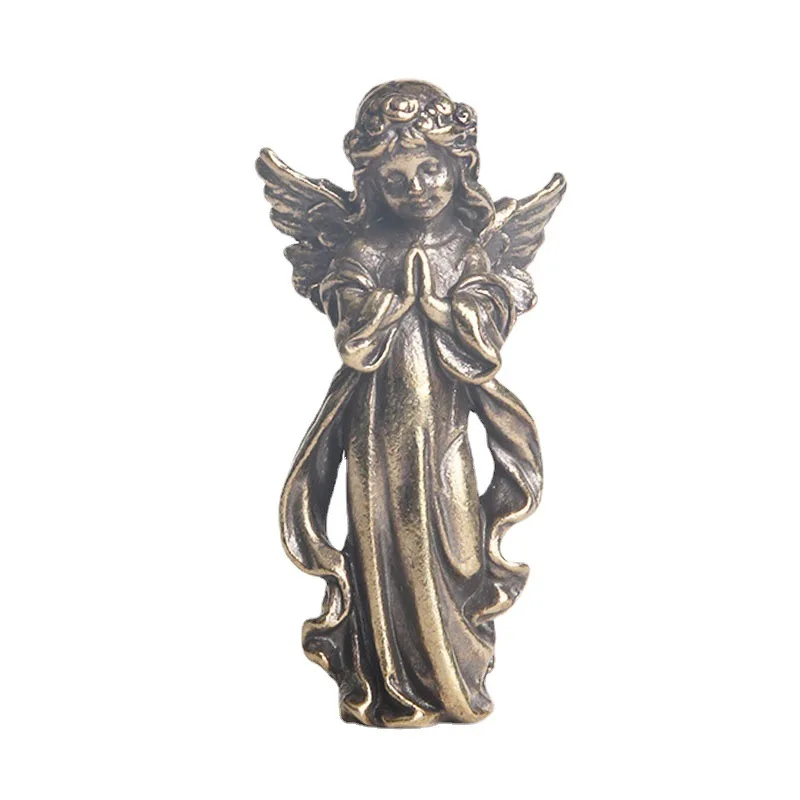 

Vintage solid brass guardian angel desktop ornament Eros Cupid couple special ornament crafts
