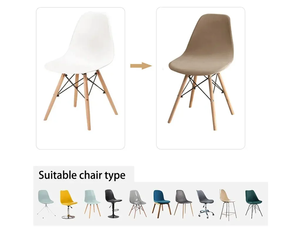 Description Picture 5 of itemSolid Color Velvet Chair Cover Spandex Back Seat Cover Living Room Office Bar Banquet Decoration Furniture Protective Cover