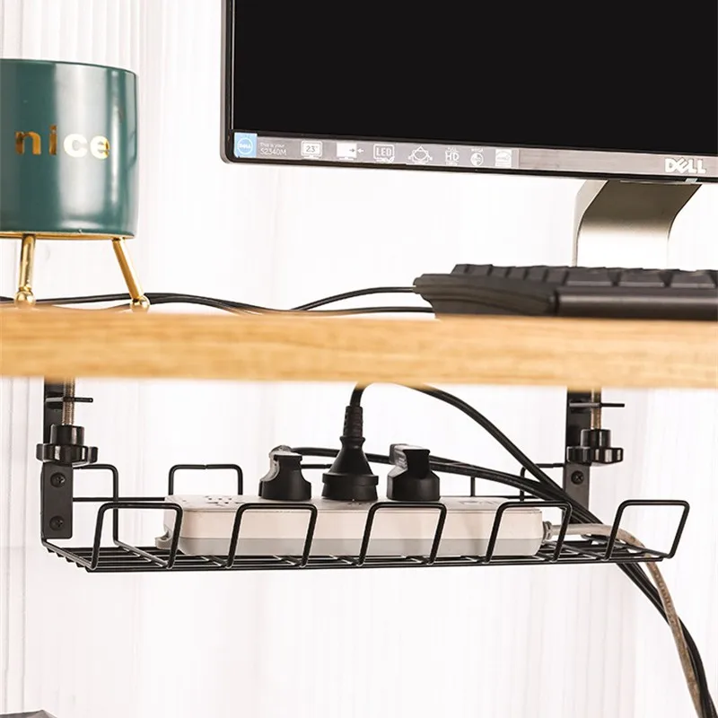 Under Desk Cable Management - Wire Organizer Under Desk - Perfect Under  Table Cable Management (Black Wire Tray - 14.6 x 5.7 x 5.7) 