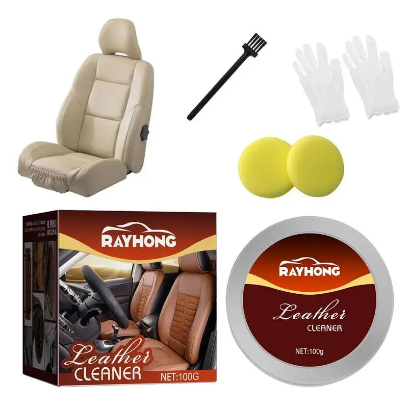 Leather Cream Beeswax 100g Natural Leather Conditioner Caring Cleaner Supplies Furniture Car Seats Shoes Boots Bags leather cleaning cream leather care cream