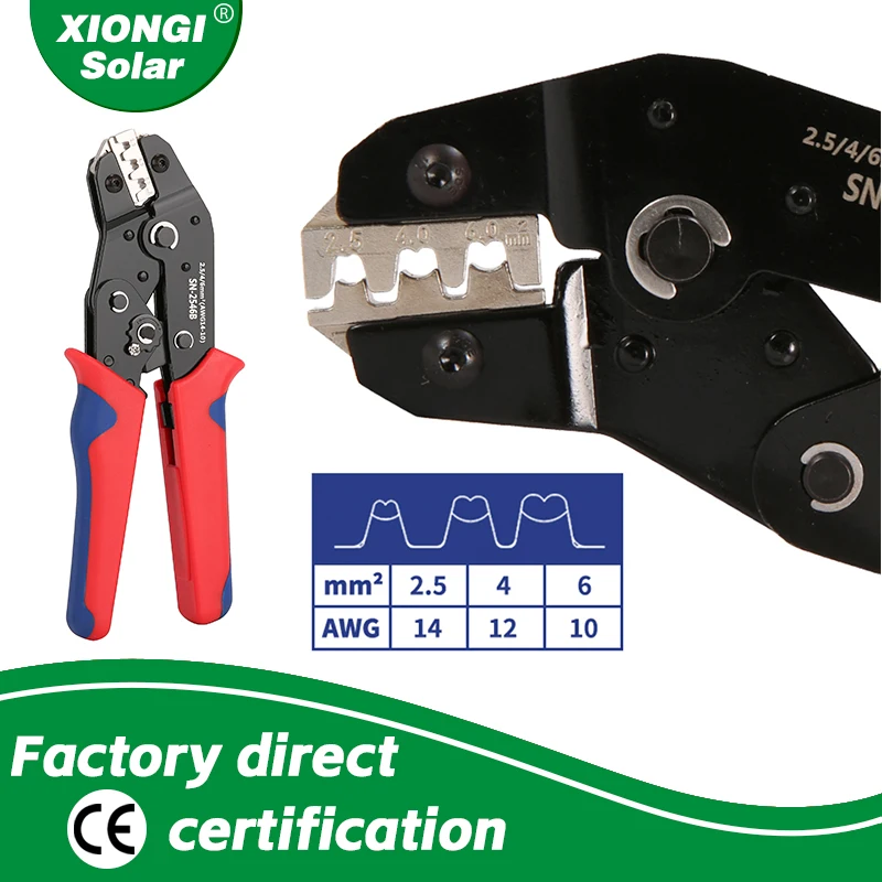 SN-2546B Solar-Photovoltaik-Anschlüsse, Zangen-Crimpwerkzeug-Set für 2,5/4/6 mm2 Draht-Crimper-Zangen-Set, Solar-Anschlüsse-Klemme