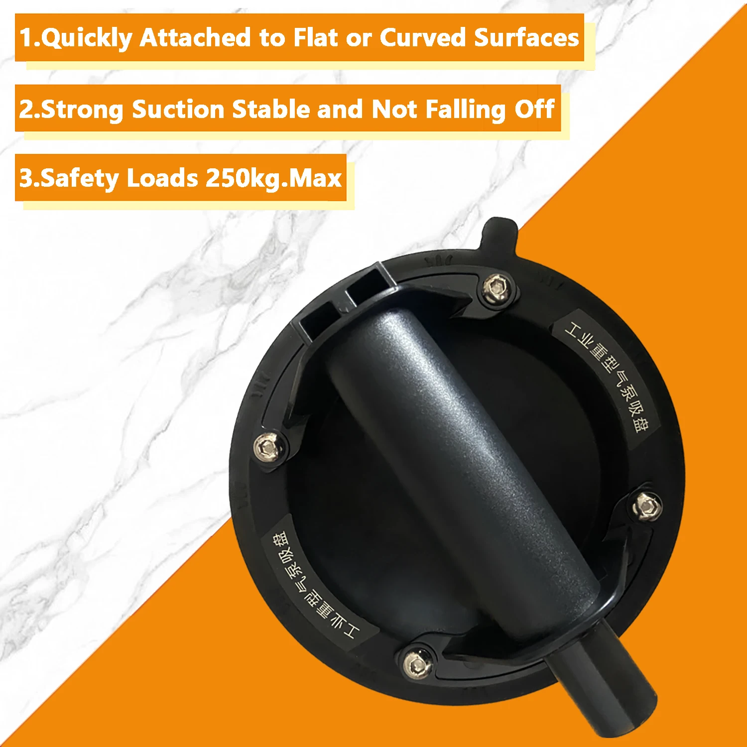8 inch Vacuum Suction Cup 200kg Bearing Capacity Heavy Duty Vacuum Lifter for Granite Glass Lifting Strong Suction Cup