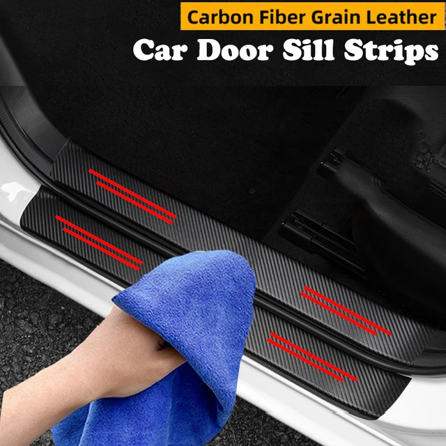 Carbon Fiber Anti Scratch Sticker Car Door Sill Protector Plate For KIA  VENGA Logo Badge Trunk Door Threshold Bumper Guard Strip - AliExpress